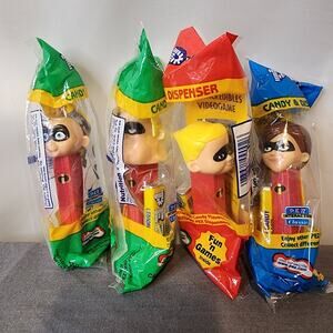 PEZ The Incredibles Pez Candy Dispenser Set (4 Characters) Sealed